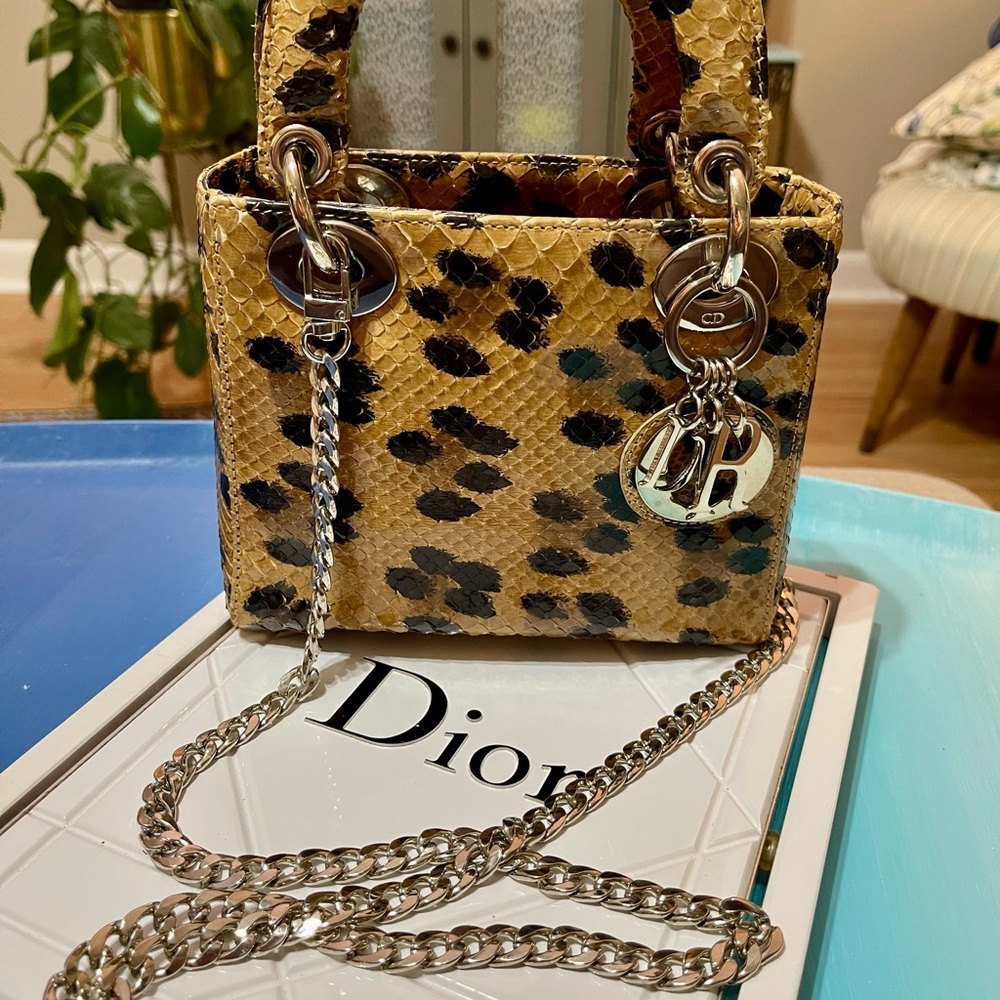 Dior Python Leopard Print Mini Lady Dior Bag - Picture 16 of 16